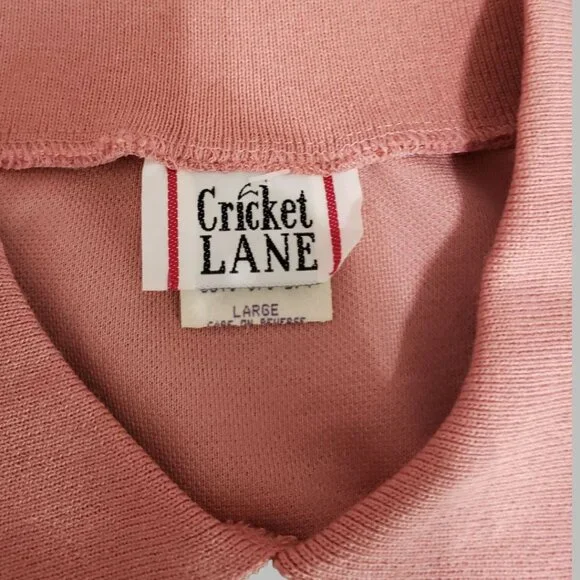 Cricket Lane  Vtg Sweater With Black Embroidery & Faux Buttons Pink/black Large - Picture 10 of 10